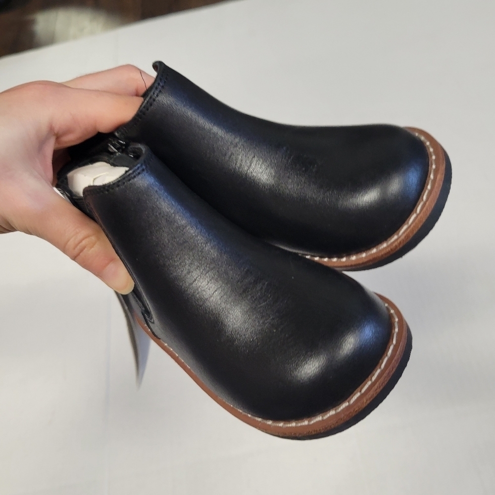 New H&M Baby Genuine Leather Chelsea Boots Black Size 5.5 - Picture 4 of 9
